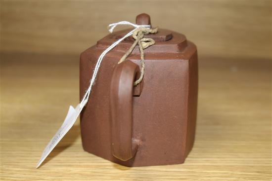 A Yixing teapot and cover length 19cm